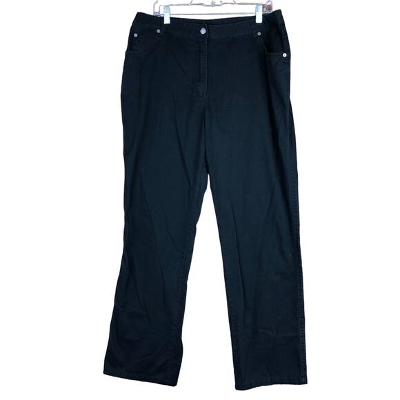 Woolrich Womens Jeans Black 100% Cotton Onyx Straight Leg Normcore 16 - Picture 1 of 10